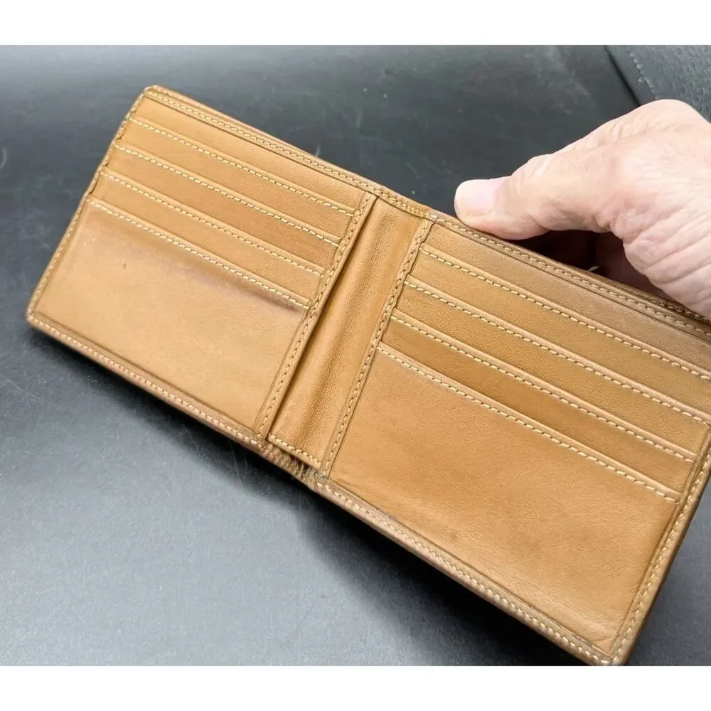 Vintage Ghurka Marley Hodgson Wallet Brown Leather Canvas Good Used Cond -C25/2